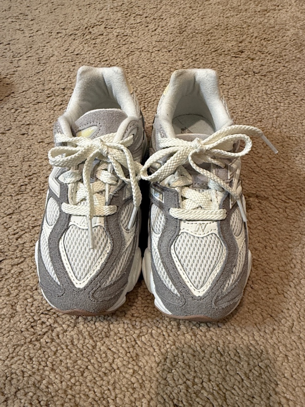 New Balance 9060 - Kids Neutral Gray & White Athletic Sneakers